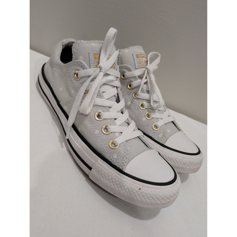 Converse Shoes Womens 7 CTAS Madison Ox Sneakers Gray Polka Dot Low Top 560689C